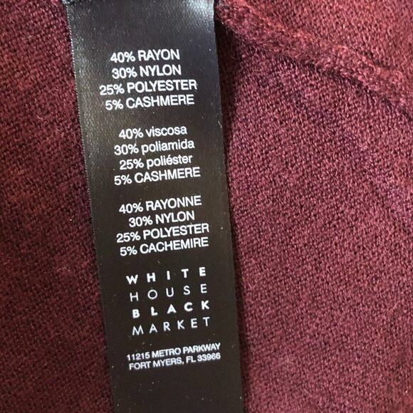 WHBM Sweater Burgundy Cold Shoulder Scoop Neck Womens Size L - Picture 8 of 9